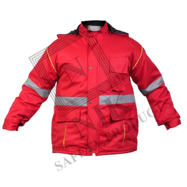 اورکت قرمز آتشنشانی شبرنگدار عملیاتی