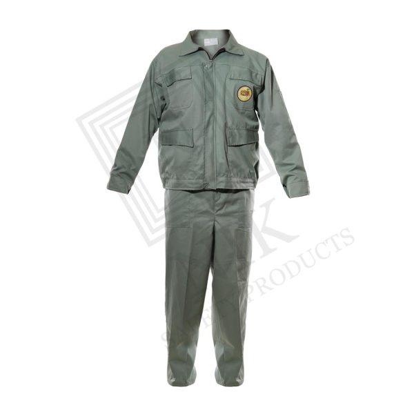 لباس کار دوتیکه کتان سبز صدری  70% پنبه دارای تاییدیه آزمایشگاه