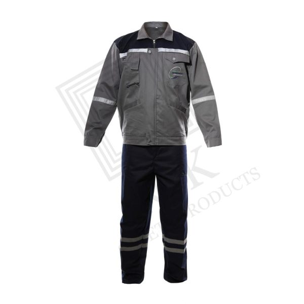 لباسکار دوتیکه کتان 70% پنبه طوسی سرشانه سرمه ای پتروشیمی آپادانا